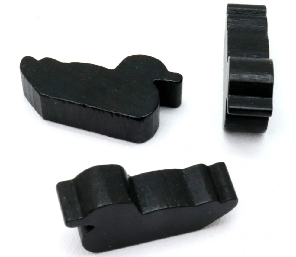 Pion canard noir en bois 30x15x8 mm pour jeu