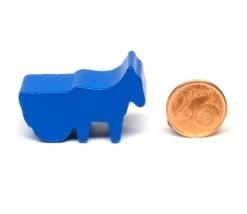 Pion cheval bleu avec charrette en bois 38 x 25 x 15 mm à l'unité