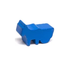 Pion cheval bleu avec charrette en bois 38 x 25 x 15 mm à l'unité