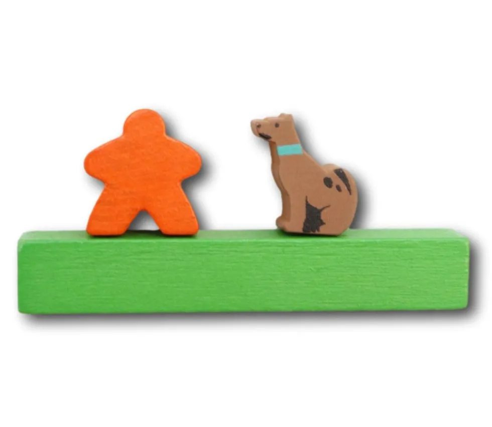 Pion Chien marron en bois 15 x 14 x 10 mm