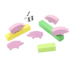 Pion cochon rose en bois 30 x 14 x 8 mm.