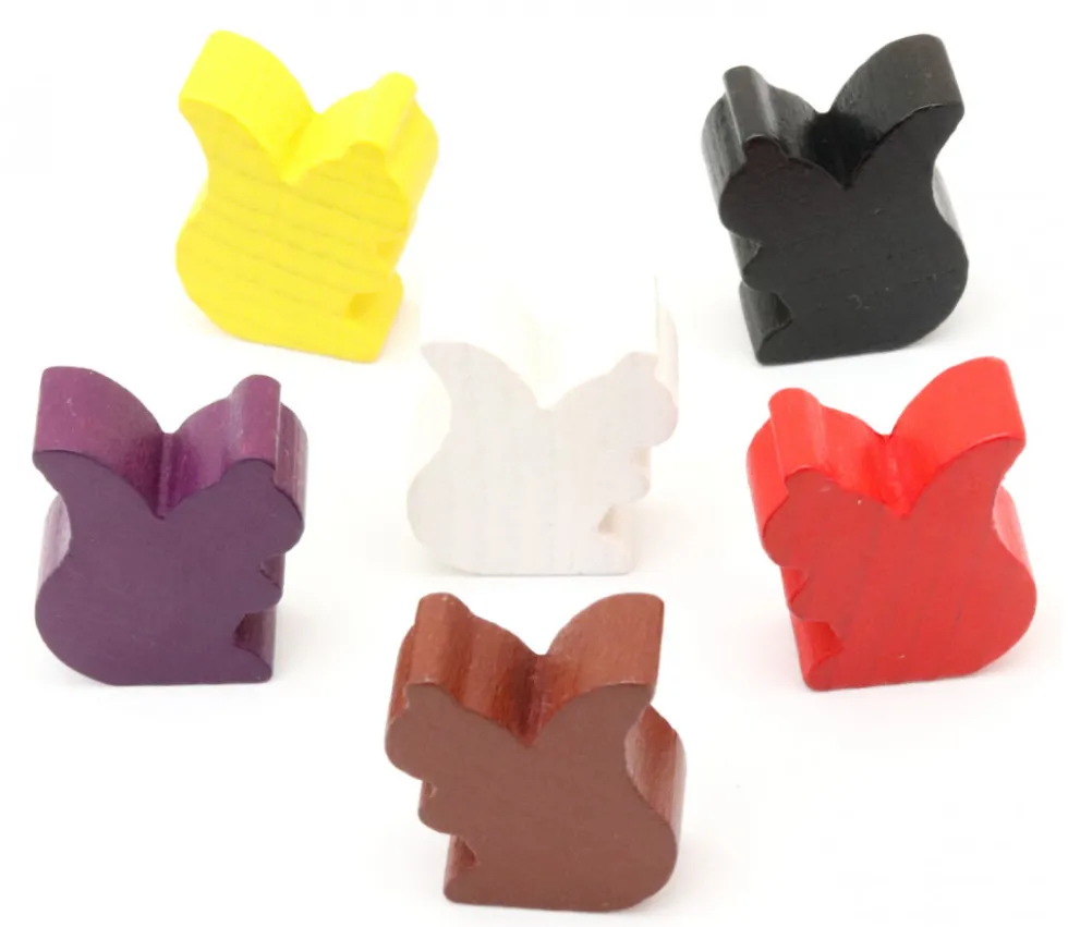 Pion écureuil en bois coloré pour jeu de 25 x 19 x 8 mm à l'unité