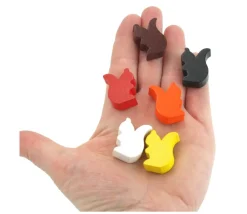 Pion écureuil en bois coloré pour jeu de 25 x 19 x 8 mm à l'unité