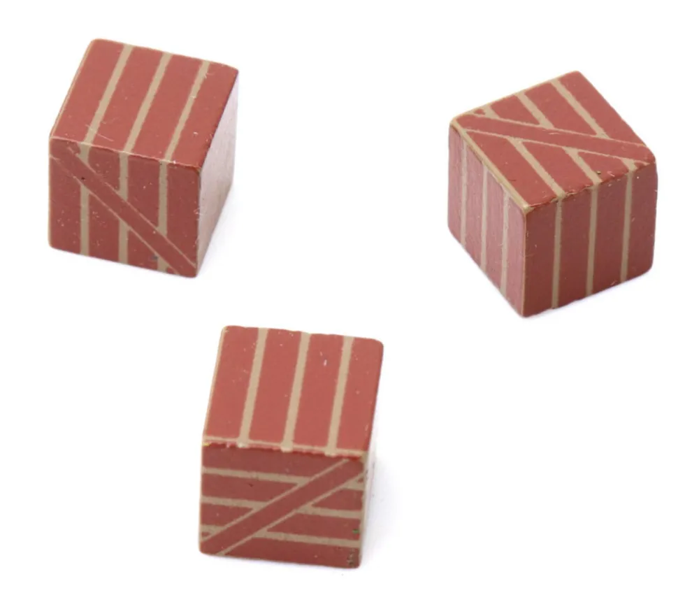Pion de jeu caisse carton en bois 10 x 10 x 10 mm