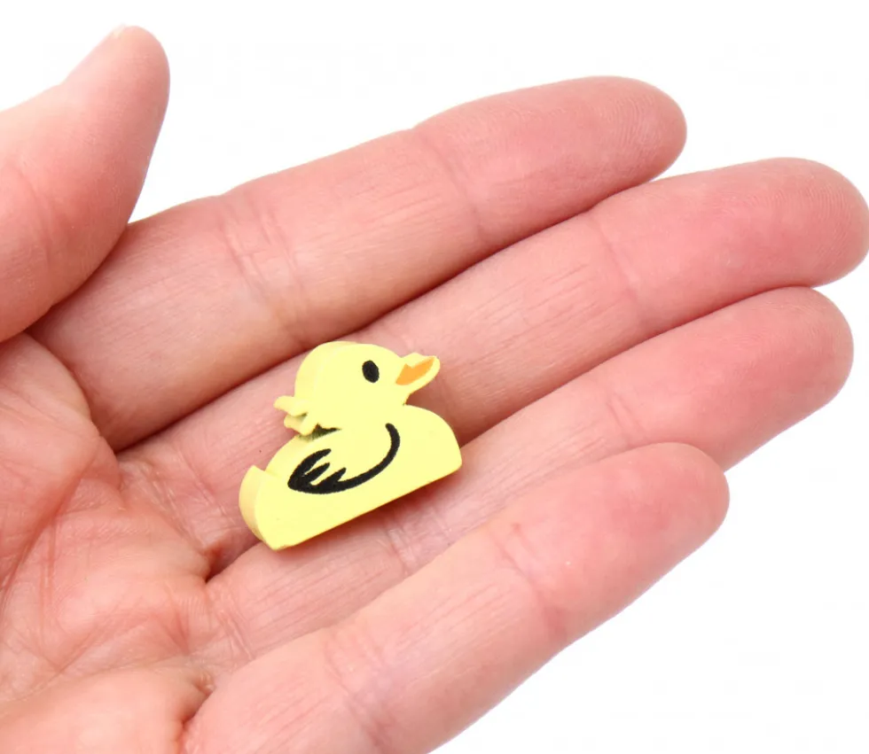 Pion de jeu canard jaune en bois 15 x 22 x 10 mm