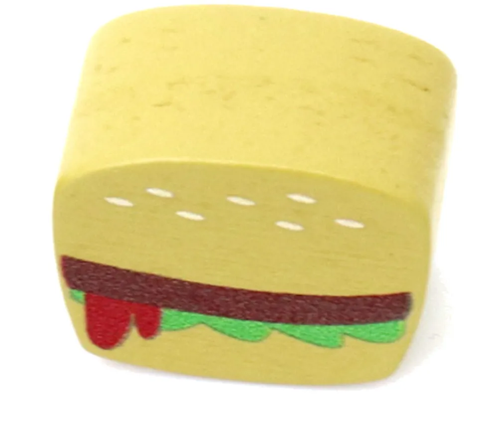 Pion de jeu hamburger en bois - 16 x 18 x 10 mm