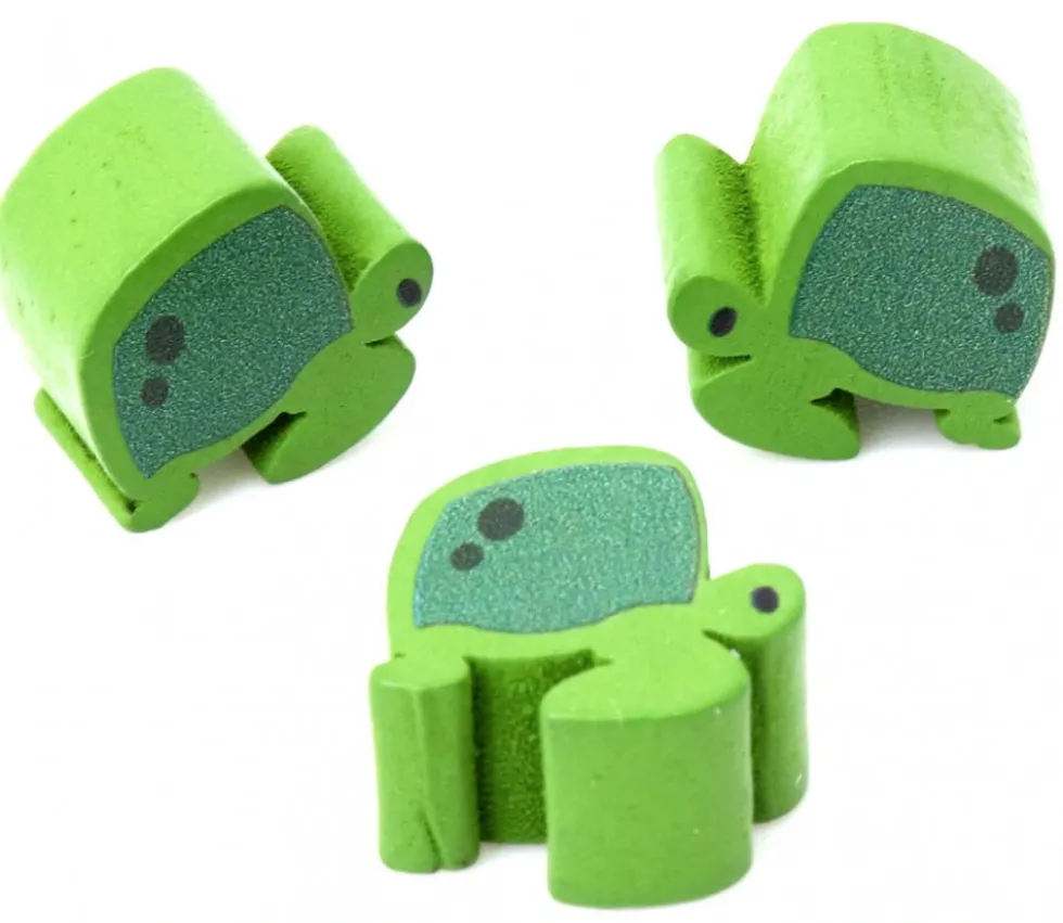 Pion de jeu tortue verte en bois 16 x 16 x 10 mm
