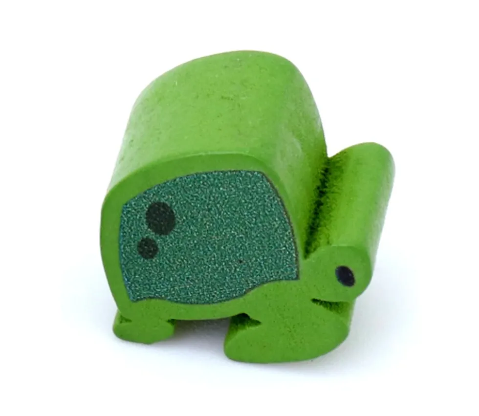 Pion de jeu tortue verte en bois 16 x 16 x 10 mm