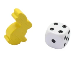 Pion en bois lapin JAUNE 22x31x8 mm