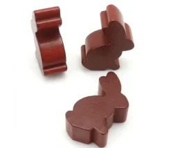 Pion en bois lapin marron dodu 22 x 30 x 10 mm animal pour jeu
