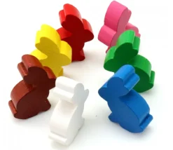 Pion en bois lapin rouge 22 x 31 x 8 mm animal pour jeu