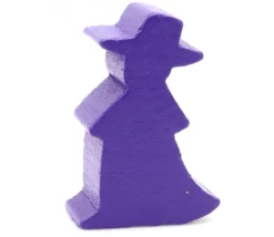 Pion en bois sorcière magicien violet 20 x 30 x 10 mm