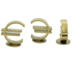 Pion euro doré 25 x 39 mm