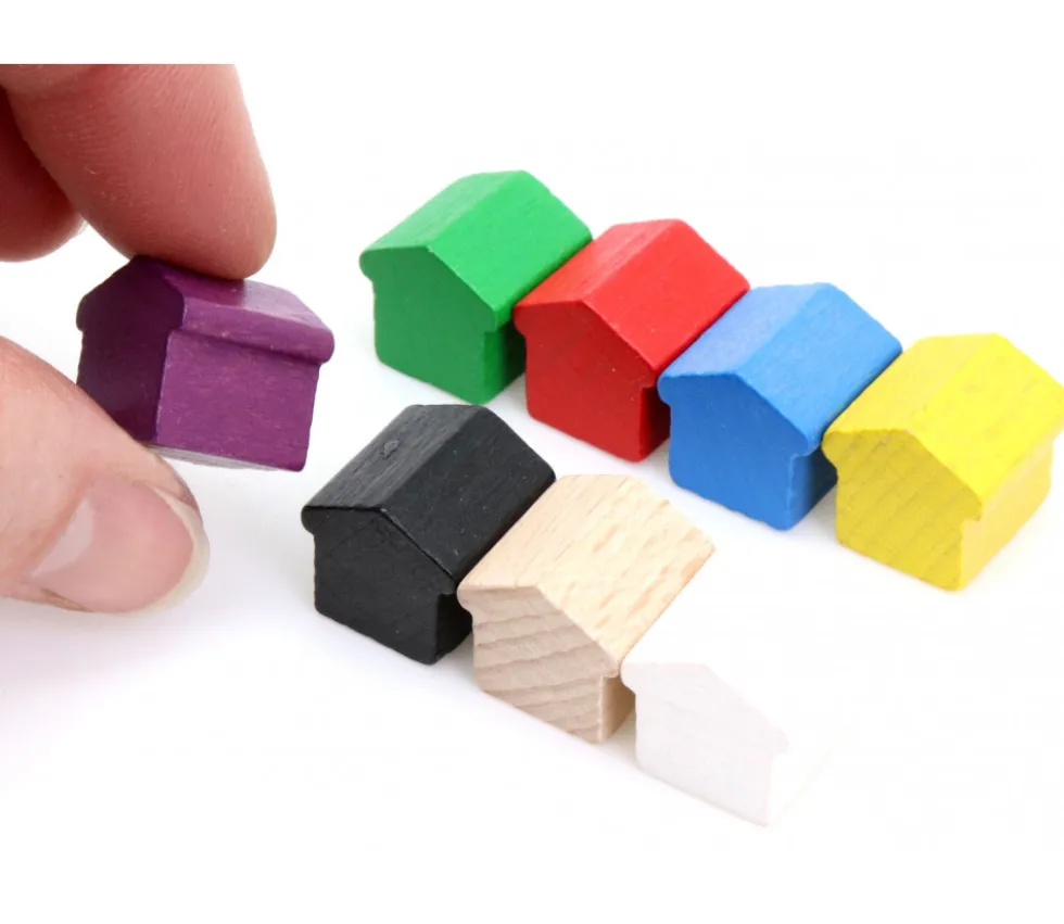 Pion Hôtel grosse maison bois style monopoly 15x15x15 mm