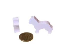 Pion loup / chien bois 34 x 25 x 8 mm