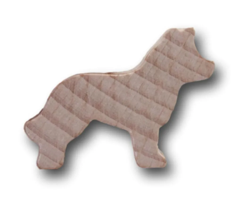 Pion loup / chien bois 34 x 25 x 8 mm