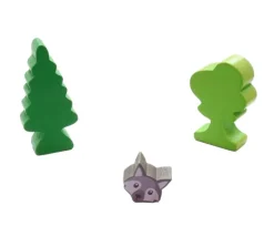 Pion Loup en bois pour jeu 15 x 14 x 8 mm