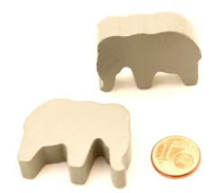 Pion éléphant coloré en bois 37 x 28 x 10 mm à l'unité