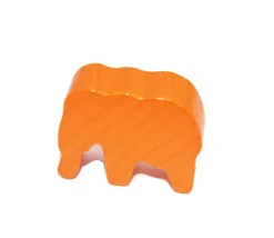 Pion éléphant orange en bois 37 x 28 x 14 mm