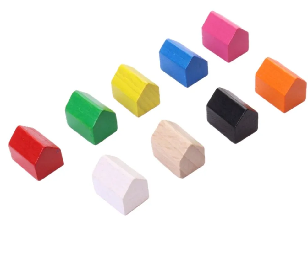 Pion maison bois style monopoly 14x10x12 mm à l'unité