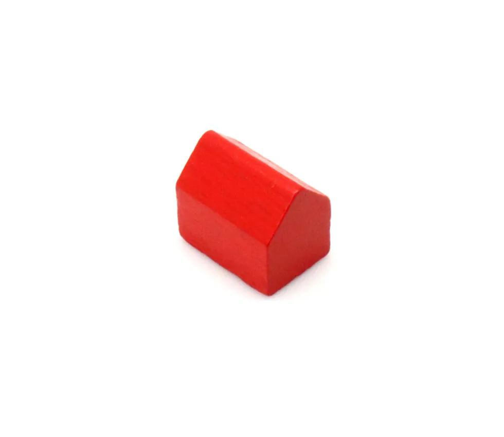 Pion maison bois style monopoly 14x10x12 mm à l'unité