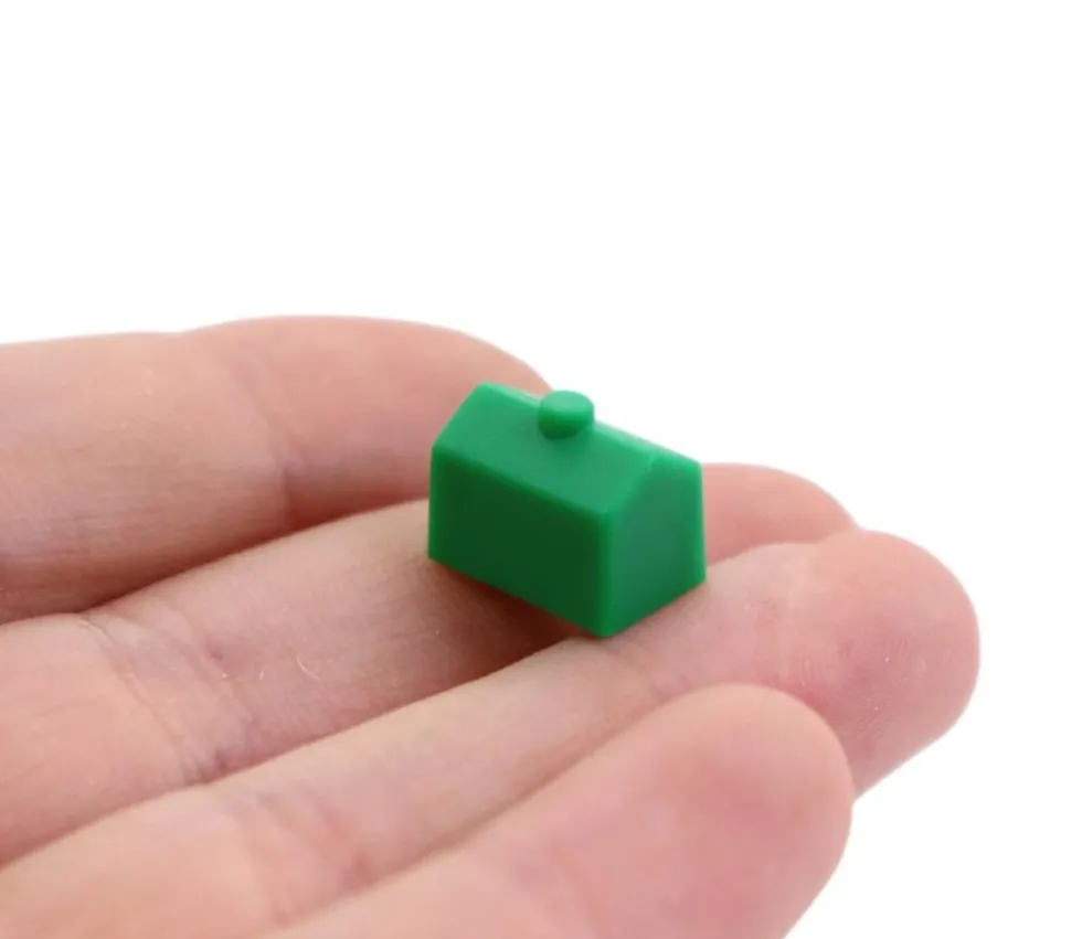 Pion maison verte plastique 12 x 8 x 9 mm