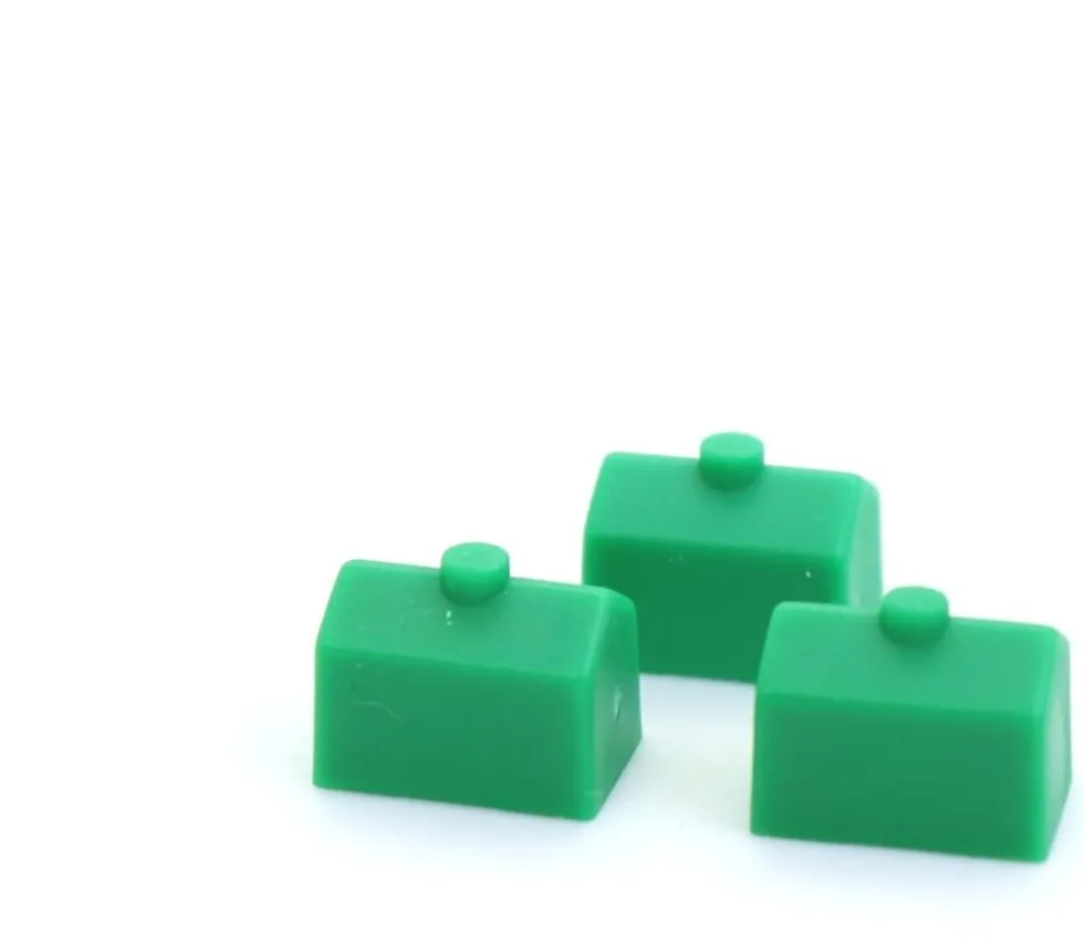 Pion maison verte plastique 12 x 8 x 9 mm