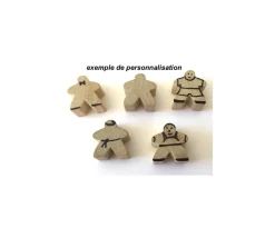 Pion meeple original personnage en bois type carcassone