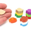 Pion mini Feuille en bois coloré 20 x 14 x 8 mm pour jeux