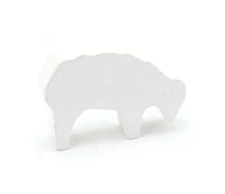 Pion mouton blanc 40x28x10 mm en bois pour jeu de société