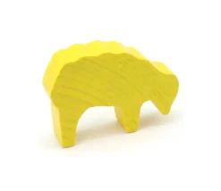 Pion mouton jaune 40x28x10 mm en bois pour jeu de société