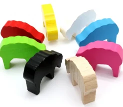 Pion mouton jaune 40x28x10 mm en bois pour jeu de société