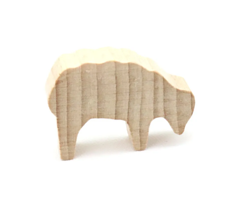 Pion mouton naturel 40x28x10 mm en bois pour jeu de société