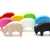 Pion mouton noir 40x28x10 mm en bois pour jeu de société