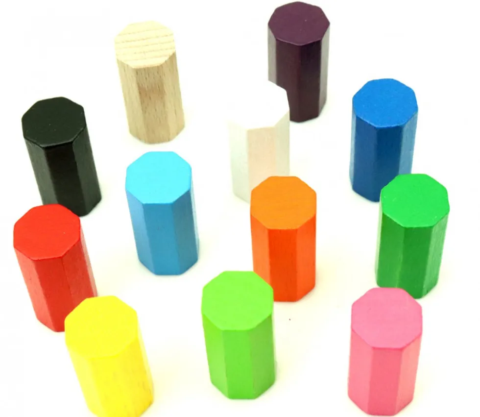 Pion octogone 15 x 30 mm en bois pour jeu à l'unité