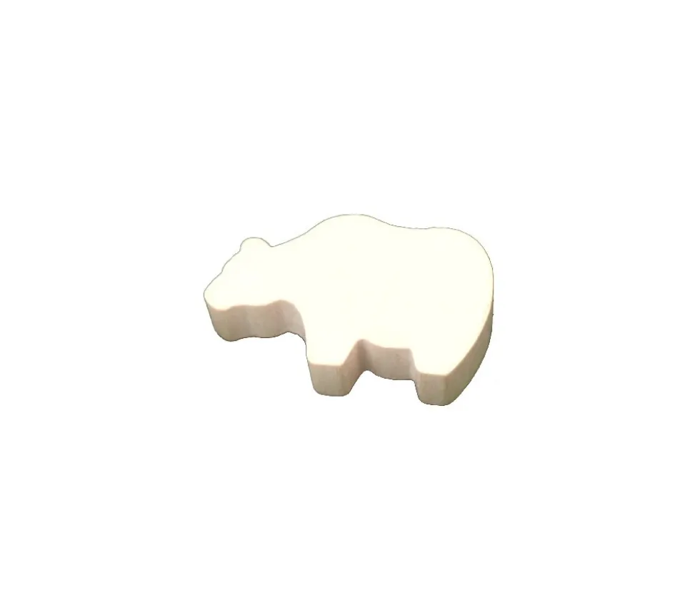 Pion ours blanc en bois pour jeu grizzli polaire