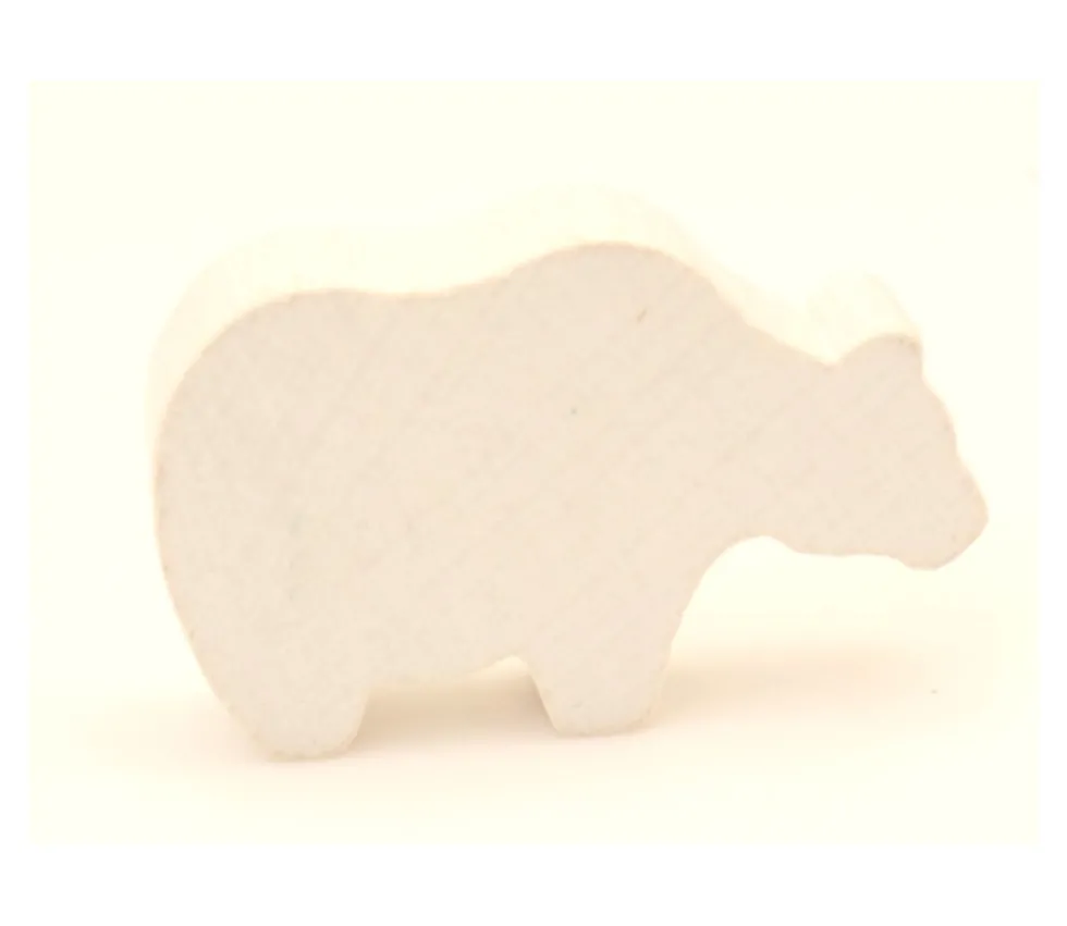 Pion ours blanc en bois pour jeu grizzli polaire