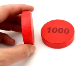 Pion 1000 - Palet bois 5 cm rouge 52 x 13 mm à l'unité