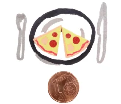 Pion Part de Pizza en bois 16 x 15 x 5 mm