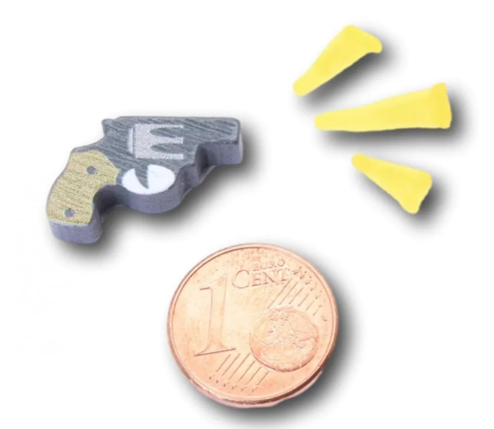 Pion Pistolet Revolver en bois 18 x 11 x 5 mm