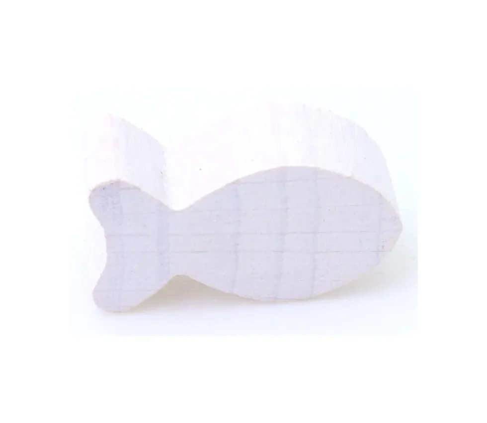 Pion poisson blanc en bois 24 x 13 mm pour jeu