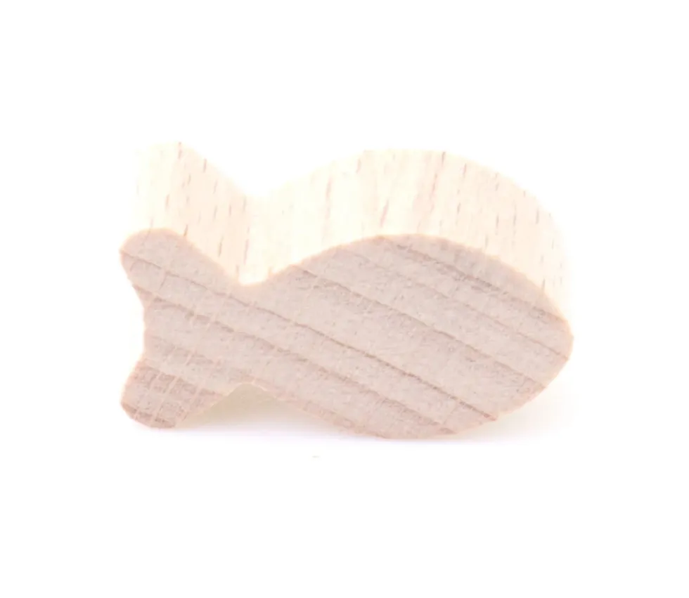 Pion poisson en bois naturel 24 x 13 mm pour jeu