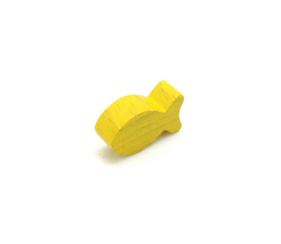 Pion poisson jaune en bois 24 x 13 x 8 mm pour jeu