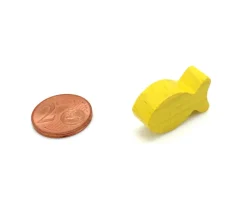 Pion poisson jaune en bois 24 x 13 x 8 mm pour jeu