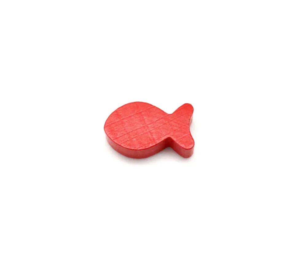 Pion poisson rouge en bois 24 x 13 x 8 mm pour jeu