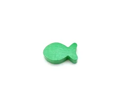 Pion poisson vert en bois 24 x 13 x 8 mm pour jeu