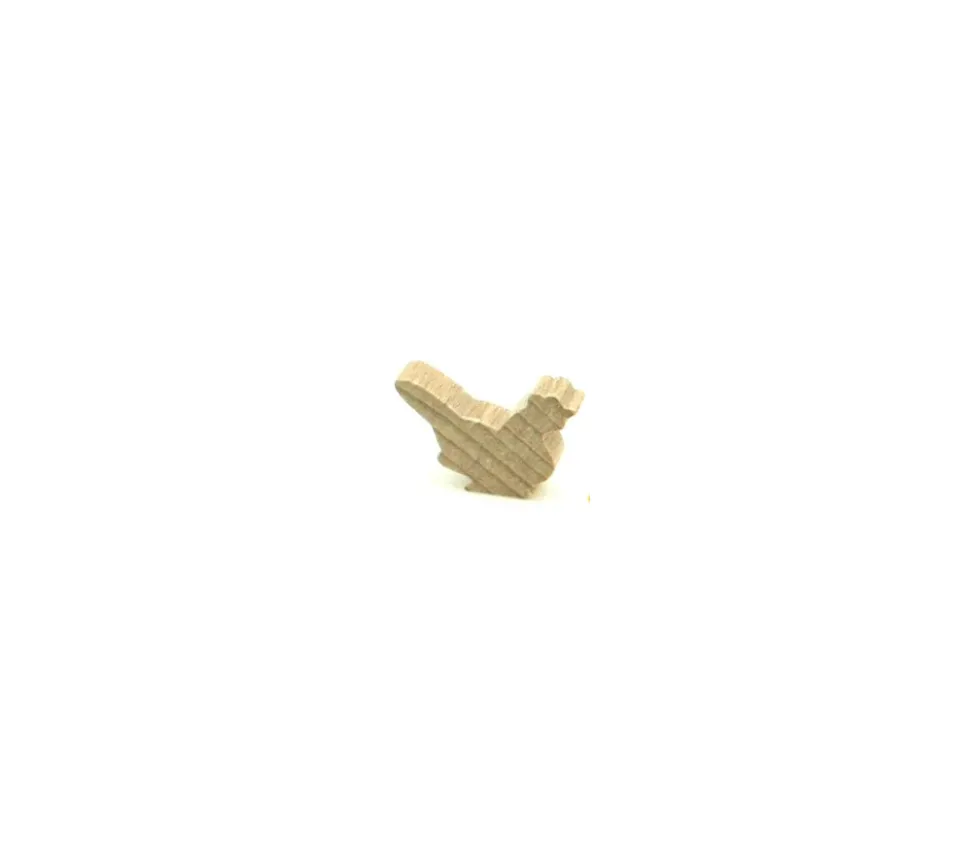 Pion poule naturel en bois 30 x 19 x 8 mm