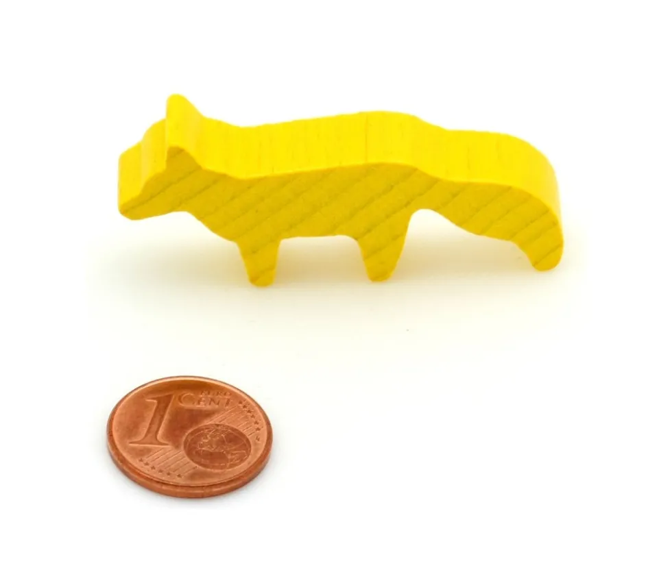 Pion renard jaune en bois 45 x 20 x 8 mm