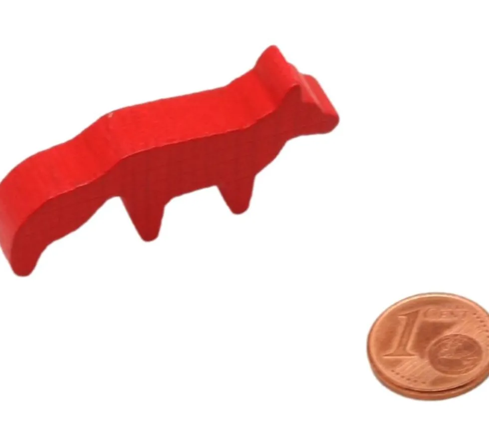 Pion renard rouge en bois 45 x 20 x 8 mm