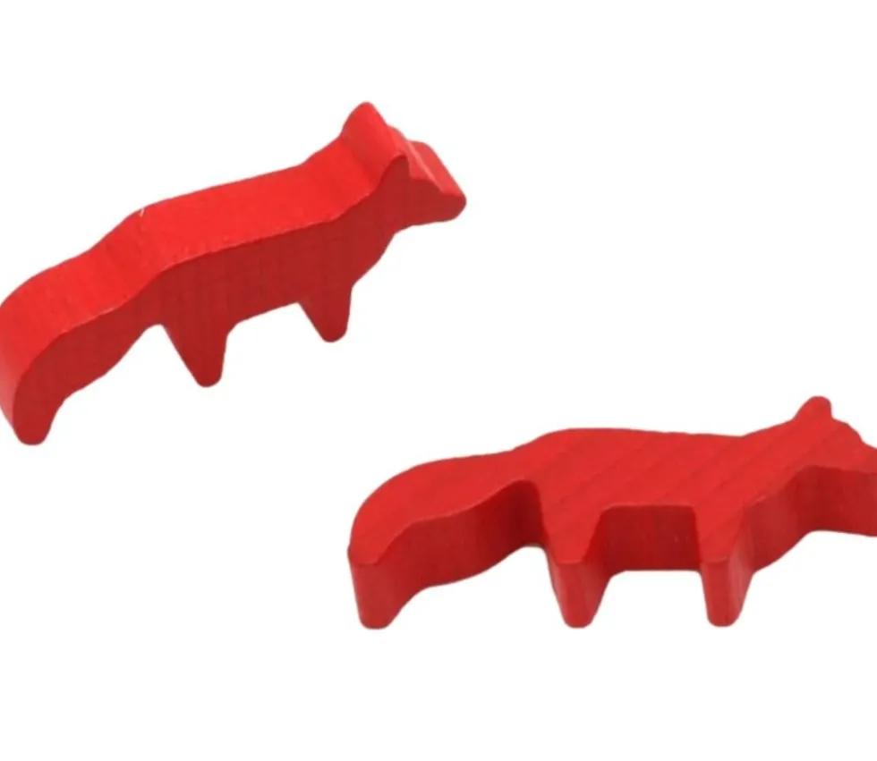 Pion renard rouge en bois 45 x 20 x 8 mm